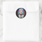 gamer meisje ronde sticker (Tas)