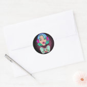 gamer meisje ronde sticker (Envelop)