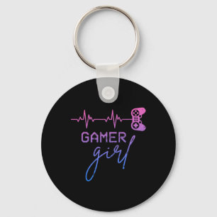 Gamer Meisje Schattig Hartslag Gamer Voor Meisje V Sleutelhanger