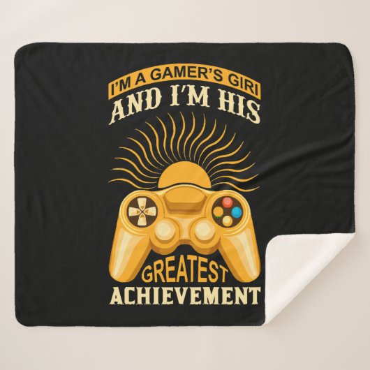 Gamer meisje sherpa deken (Voorkant (horizontaal))
