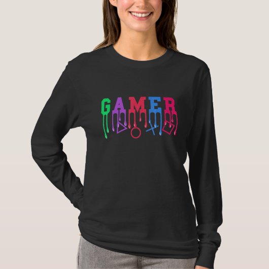 Gamer Melting Letters Ps T-shirt (Voorkant)
