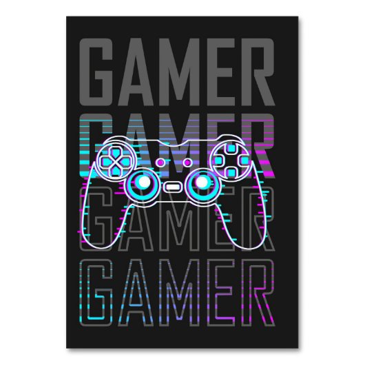 Gamer met controller kaart (Voorkant)