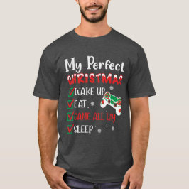 Gamer met kerstfeest Funny Eat Sleep Game Tri-Blend Shirt
