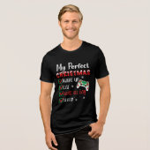 Gamer met kerstfeest Funny Eat Sleep Game Tri-Blend Shirt (Voorkant volledig)