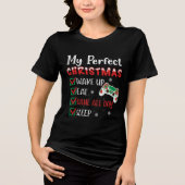 Gamer met kerstfeest Funny Eat Sleep Game Tri-Blend Shirt (Voorkant)