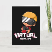 gamer met virtuele realiteit kaart (Voorkant)