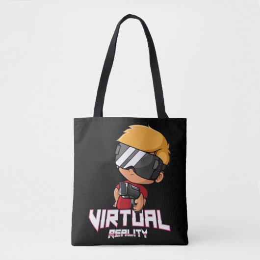 gamer met virtuele realiteit tote bag (Voorkant)