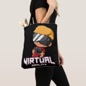 gamer met virtuele realiteit tote bag (Dichtbij)