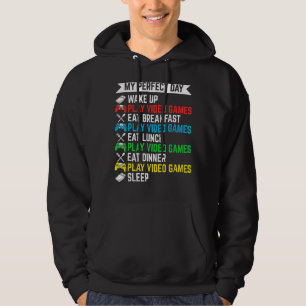 Gamer Mijn Perfecte Dag Videogames Spelen Grappige Hoodie