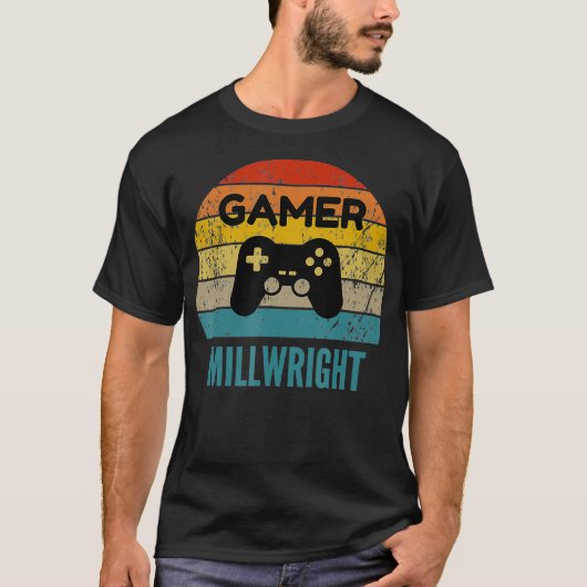 Gamer Millwright 60s 70s Gaming Gift T-shirt (Voorkant)