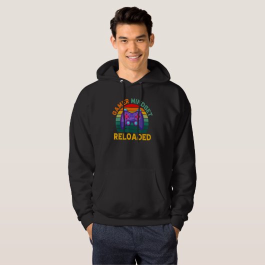 Gamer Mindset opnieuw geladen Inspirerend gamer Sl Hoodie (Voorkant volledig)