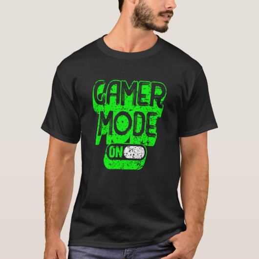gamer mode on  gaming t-shirt (Voorkant)