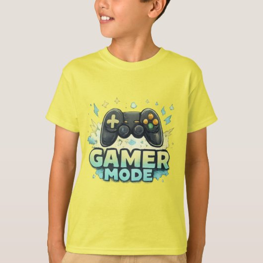 Gamer Mode ON - Kids Video Game Controller Graphic T-shirt (Voorkant)
