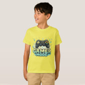 Gamer Mode ON - Kids Video Game Controller Graphic T-shirt (Voorkant volledig)