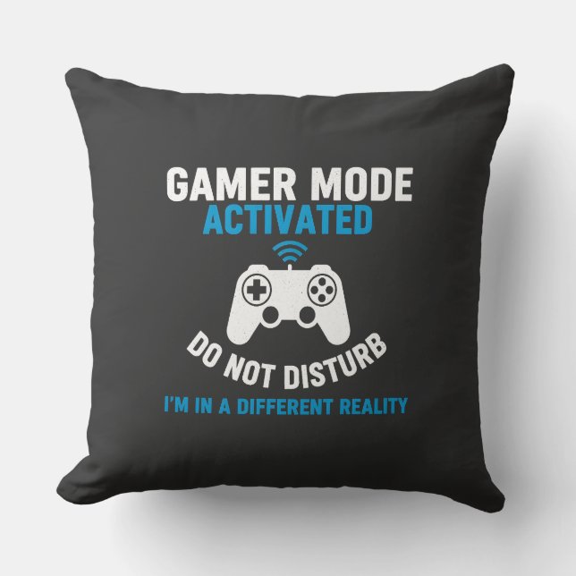 Gamer Modus Geactiveerd Grappige Gaming Quote Ontw Kussen (Voorkant)