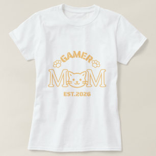 Gamer Moeder Gesticht 2026 Kat Gezichts Kunst T-shirt