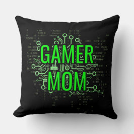 Gamer MOM Cyber Digital Green Kussen