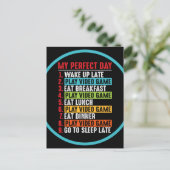 Gamer My Perfect Day Play Video Games Briefkaart (Staand voorkant)