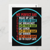 Gamer My Perfect Day Play Video Games Briefkaart (Voorkant / Achterkant)