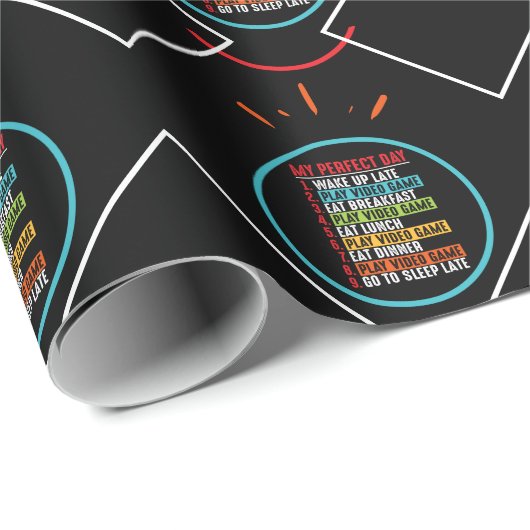 Gamer My Perfect Day Play Video Games Cadeaupapier (Rol Hoek)