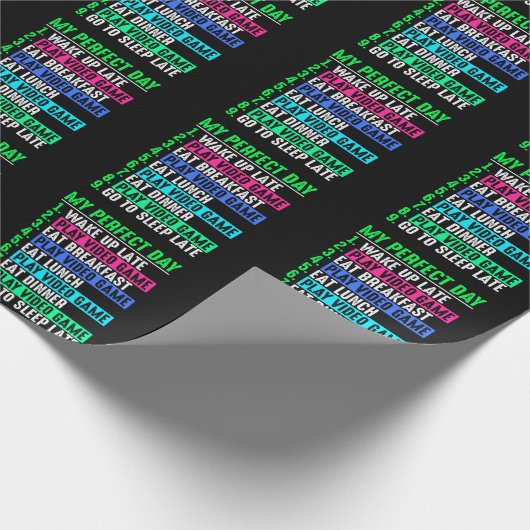 Gamer My Perfect Day Play Video Games Cadeaupapier (Hoek)