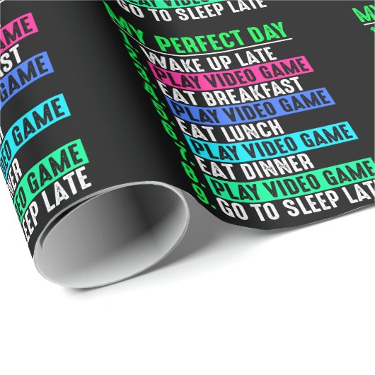 Gamer My Perfect Day Play Video Games Cadeaupapier (Rol Hoek)