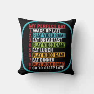 Gamer My Perfect Day Play Video Games Kussen
