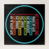 Gamer My Perfect Day Play Video Games Legpuzzel (Horizontaal)