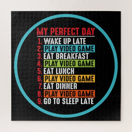 Gamer My Perfect Day Play Video Games Legpuzzel (Verticaal)