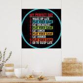 Gamer My Perfect Day Play Video Games Poster (Keuken)