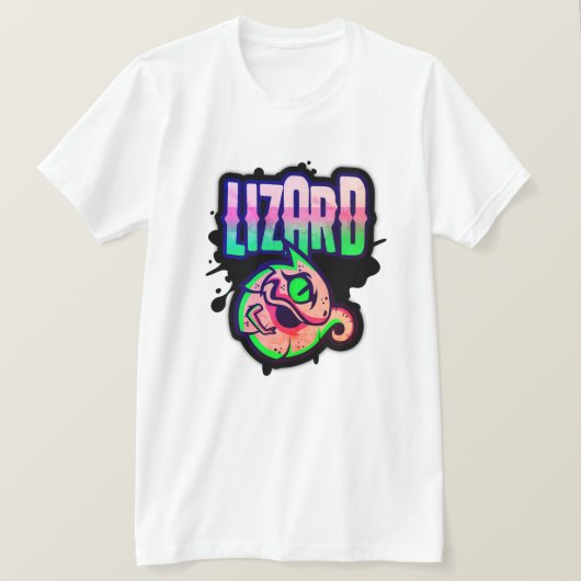 Gamer Neon Limoen Lizard Splash T-shirt (Design voorkant)
