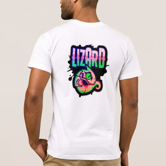 Gamer Neon Limoen Lizard Splash T-shirt (Achterkant)