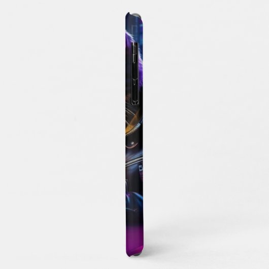 Gamer Neon Twilight Cat Iphone case (Achterkant/links)