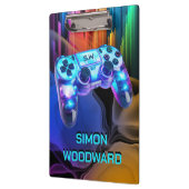Gamer neonlichten monogram controllernaam klembord (Links)