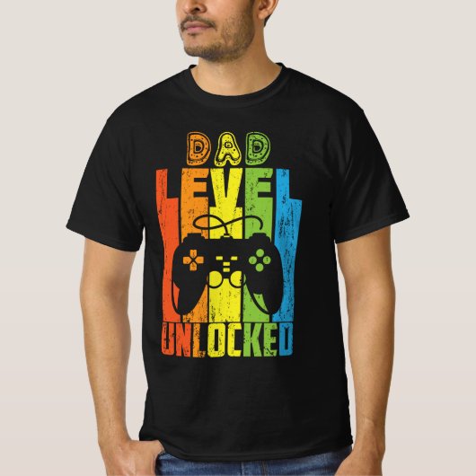 Gamer New Dad Level ontgrendeld T-shirt (Voorkant)