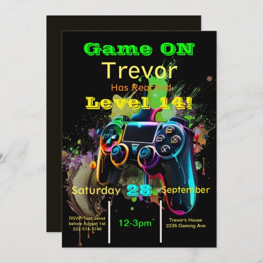 Gamer, Next Level, Speler 1, 14e videogame Kaart (Voorkant / Achterkant)