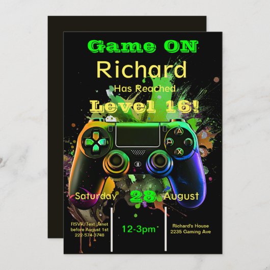 Gamer, Next Level, Speler 1, 16e videogame Kaart (Voorkant / Achterkant)