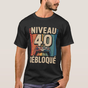 Gamer Niveau 40 Vrijgespeeld - Grappig Cadeau 40 J T-shirt