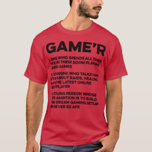 Gamer Noun Definition Video Game Player Gam Gam T-shirt