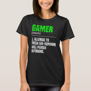Gamer Noun Definition Video Game Player PC T-shirt