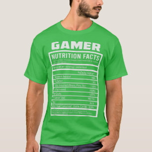 GAMER NUTRITIONAL FACT Cool Gaming Video Game Fu T-shirt