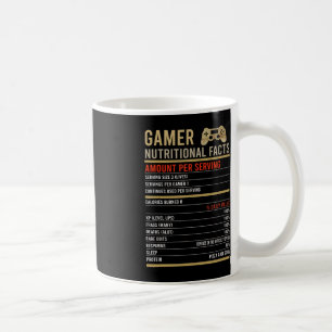 Gamer Nutritional Facts Cool Gamer Video Game Fun Koffiemok