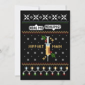 Gamer Ondersteuning Hoofd Pixel Art Spuit Kerstmis Feestdagenkaart (Voorkant)