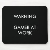 Gamer op het werk Mousepad Muismat (Voorkant)