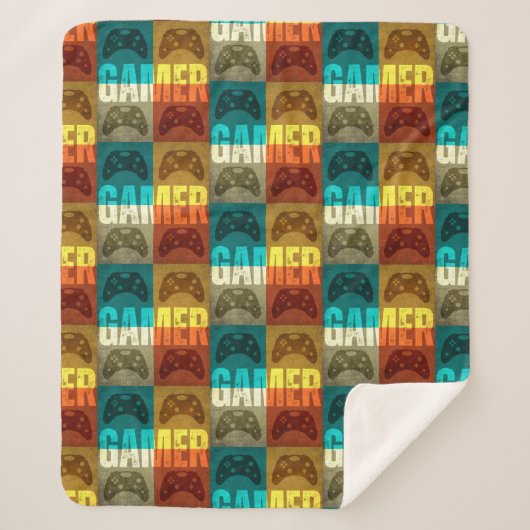 GAMER OUDE VIDEO GAME CONTROLLER SHERPA DEKEN (Voorkant)