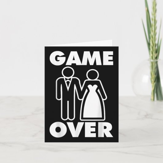 Gamer Over Bruid Bruidegom Funny Wedding Kaart (Voorkant)
