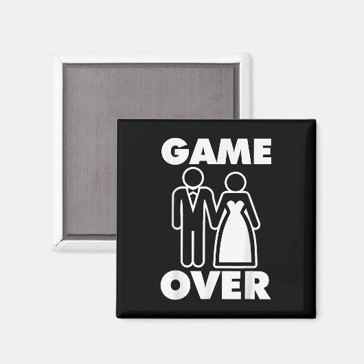 Gamer Over Bruid Bruidegom Funny Wedding Magneet (Voorkant / Achterkant)