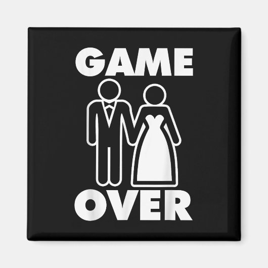 Gamer Over Bruid Bruidegom Funny Wedding Magneet (Voorkant)