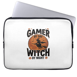Gamer Overdag Heks 's Nachts Vintage Gaming Design Laptop Sleeve