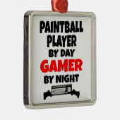 Gamer Paintball Player Metalen Ornament (Rechts)